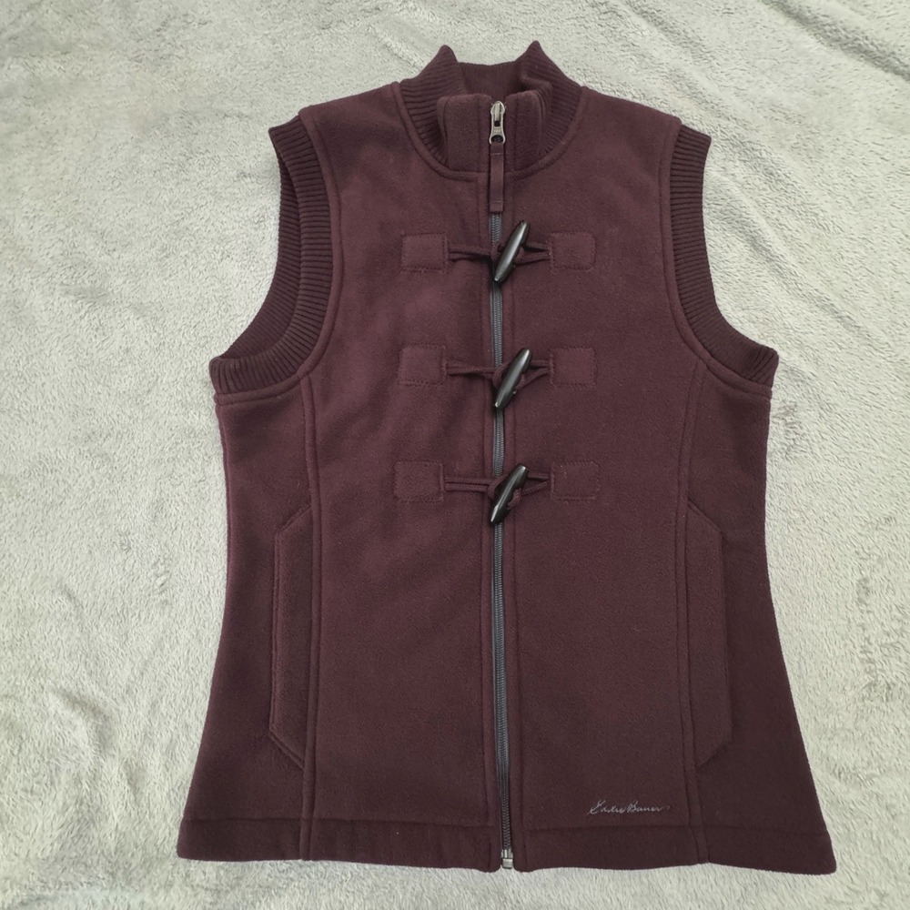 Eddie Bauer Women's Vest Size XS‎ Dark Grape Colorway Toggle Buttons